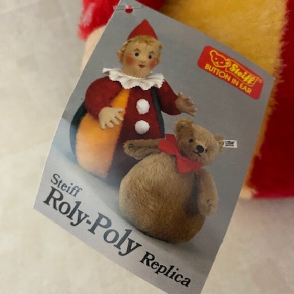 Vintage Steiff 1988 Ltd Ed "Roly-Poly" Clown Mohair Plush Toy Germany #1572/3000 - Picture 3 of 7